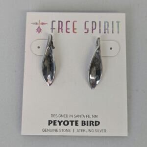 Sterling Silver Spike Earrings Minimal Abstract Leaf Boho Western Spirit NWT